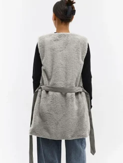 GATE Kamizelka z imitacji futerka z paskiem| Kurtki I Płaszcze·Kamizelki