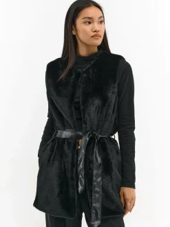 GATE Kamizelka z imitacji futerka z paskiem| Kurtki I Płaszcze·Kamizelki