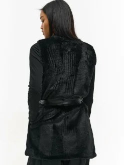 GATE Kamizelka z imitacji futerka z paskiem| Kurtki I Płaszcze·Kamizelki