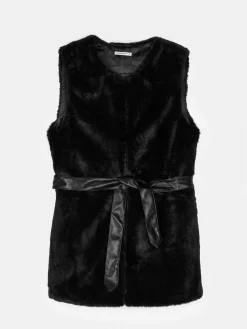 GATE Kamizelka z imitacji futerka z paskiem| Kurtki I Płaszcze·Kamizelki