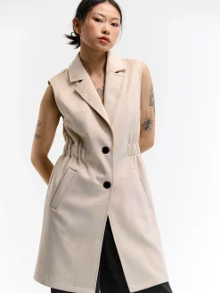 GATE Kamizelka z imitacji zamszu| Kurtki I Płaszcze·Żakiety|Kategorie·Kamizelki