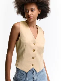 GATE Kamizelka z imitacji zamszu| Kurtki I Płaszcze·Żakiety|Kategorie·Kamizelki