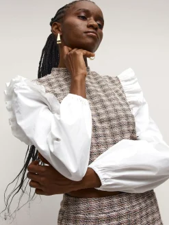 GATE Kamizelka z koszulowymi rękawami| Koszulki I Topy·Topy|Swetry I Bluzy·Swetry