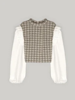 GATE Kamizelka z koszulowymi rękawami| Koszulki I Topy·Topy|Swetry I Bluzy·Swetry