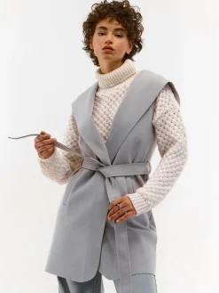 GATE Kamizelka z paskiem i kapturem| Kurtki I Płaszcze·Kamizelki