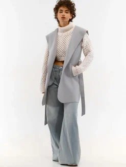 GATE Kamizelka z paskiem i kapturem| Kurtki I Płaszcze·Kamizelki