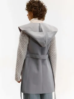 GATE Kamizelka z paskiem i kapturem| Kurtki I Płaszcze·Kamizelki