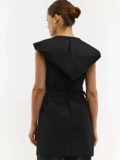 GATE Kamizelka z paskiem i kapturem| Kurtki I Płaszcze·Kamizelki