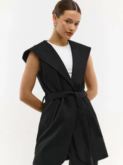 GATE Kamizelka z paskiem i kapturem| Kurtki I Płaszcze·Kamizelki