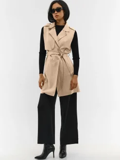 GATE Kamizelka z paskiem z imitacji zamszu| Kurtki I Płaszcze·Kamizelki