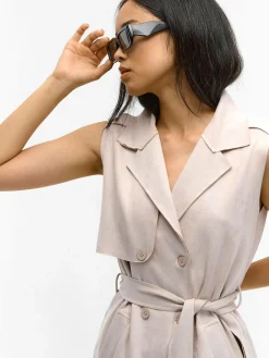 GATE Kamizelka z paskiem z imitacji zamszu| Kurtki I Płaszcze·Żakiety|Kategorie·Kamizelki