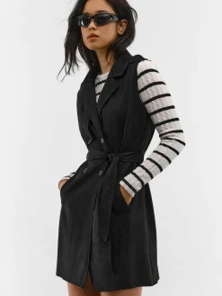 GATE Kamizelka z paskiem z imitacji zamszu| Kurtki I Płaszcze·Żakiety|Kategorie·Kamizelki