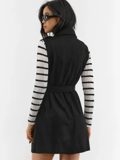 GATE Kamizelka z paskiem z imitacji zamszu| Kurtki I Płaszcze·Żakiety|Kategorie·Kamizelki