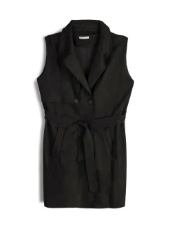 GATE Kamizelka z paskiem z imitacji zamszu| Kurtki I Płaszcze·Żakiety|Kategorie·Kamizelki