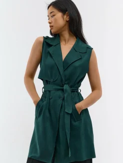 GATE Kamizelka z paskiem z imitacji zamszu| Kurtki I Płaszcze·Żakiety|Kategorie·Kamizelki