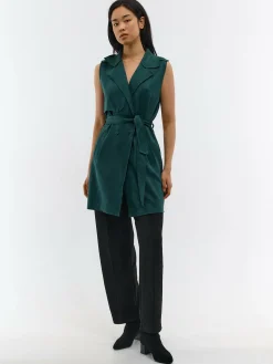 GATE Kamizelka z paskiem z imitacji zamszu| Kurtki I Płaszcze·Żakiety|Kategorie·Kamizelki