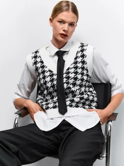 GATE Kamizelka z wzorem koguta na guzikach| Kategorie·Kamizelki|Swetry I Bluzy·Swetry