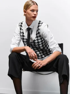 GATE Kamizelka z wzorem koguta na guzikach| Kategorie·Kamizelki|Swetry I Bluzy·Swetry