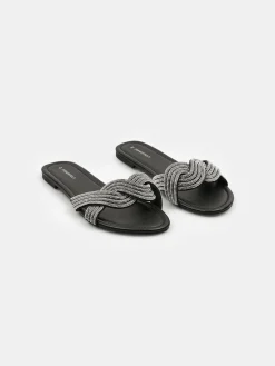 GATE Klapki z ozdobnymi kamieniami| Buty