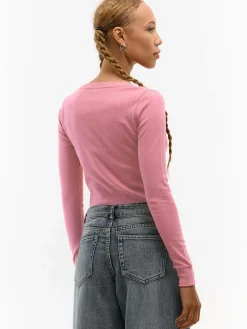 GATE Klasyczna koszulka z dekoltem w serek| Koszulki I Topy·Koszulki