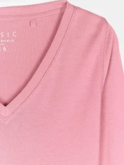 GATE Klasyczna koszulka z dekoltem w serek| Koszulki I Topy·Koszulki