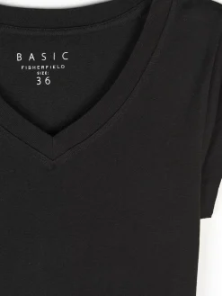 GATE Klasyczna koszulka z dekoltem w serek| Koszulki I Topy·Koszulki