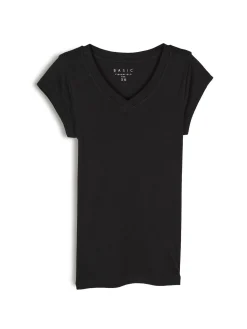 GATE Klasyczna koszulka z dekoltem w serek| Koszulki I Topy·Koszulki