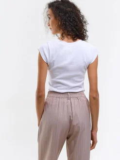 GATE Klasyczna koszulka z dekoltem w serek| Koszulki I Topy·Koszulki