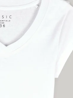 GATE Klasyczna koszulka z dekoltem w serek| Koszulki I Topy·Koszulki