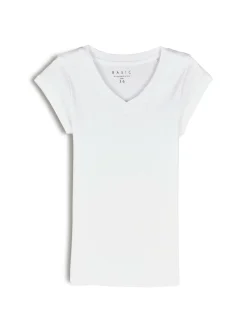 GATE Klasyczna koszulka z dekoltem w serek| Koszulki I Topy·Koszulki