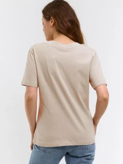 GATE Klasyczna koszulka z dekoltem w serek| Koszulki I Topy·Koszulki