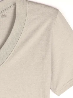 GATE Klasyczna koszulka z dekoltem w serek| Koszulki I Topy·Koszulki