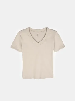 GATE Klasyczna koszulka z dekoltem w serek| Koszulki I Topy·Koszulki