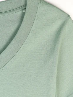 GATE Klasyczna koszulka z dekoltem w serek| Koszulki I Topy·Koszulki