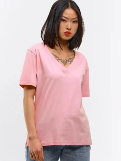 GATE Klasyczna koszulka z dekoltem w serek| Koszulki I Topy·Koszulki