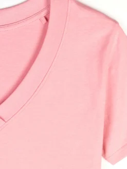 GATE Klasyczna koszulka z dekoltem w serek| Koszulki I Topy·Koszulki