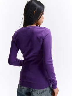 GATE Klasyczna koszulka z dekoltem w serek| Koszulki I Topy·Koszulki