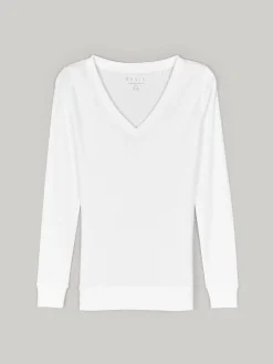 GATE Klasyczna koszulka z dekoltem w serek| Koszulki I Topy·Koszulki