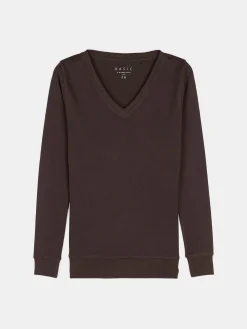 GATE Klasyczna koszulka z dekoltem w serek| Koszulki I Topy·Koszulki