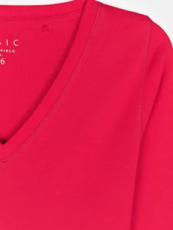 GATE Klasyczna koszulka z dekoltem w serek| Koszulki I Topy·Koszulki