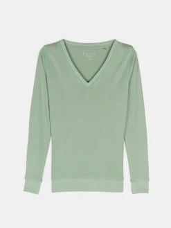 GATE Klasyczna koszulka z dekoltem w serek| Koszulki I Topy·Koszulki