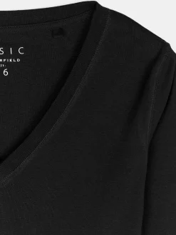 GATE Klasyczna koszulka z dekoltem w serek| Koszulki I Topy·Koszulki