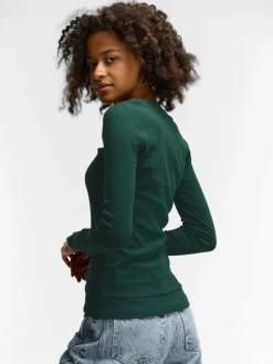 GATE Klasyczna koszulka z dekoltem w serek| Koszulki I Topy·Koszulki