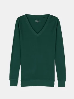 GATE Klasyczna koszulka z dekoltem w serek| Koszulki I Topy·Koszulki