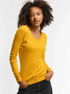 GATE Klasyczna koszulka z dekoltem w serek| Koszulki I Topy·Koszulki