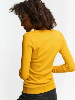 GATE Klasyczna koszulka z dekoltem w serek| Koszulki I Topy·Koszulki