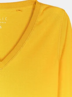 GATE Klasyczna koszulka z dekoltem w serek| Koszulki I Topy·Koszulki