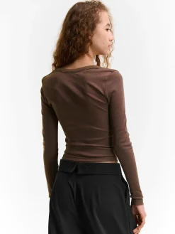 GATE Klasyczna koszulka z długim rękawem| Koszulki I Topy·Koszulki