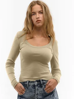 GATE Klasyczna koszulka z długim rękawem| Koszulki I Topy·Koszulki