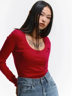 GATE Klasyczna koszulka z długim rękawem| Koszulki I Topy·Koszulki